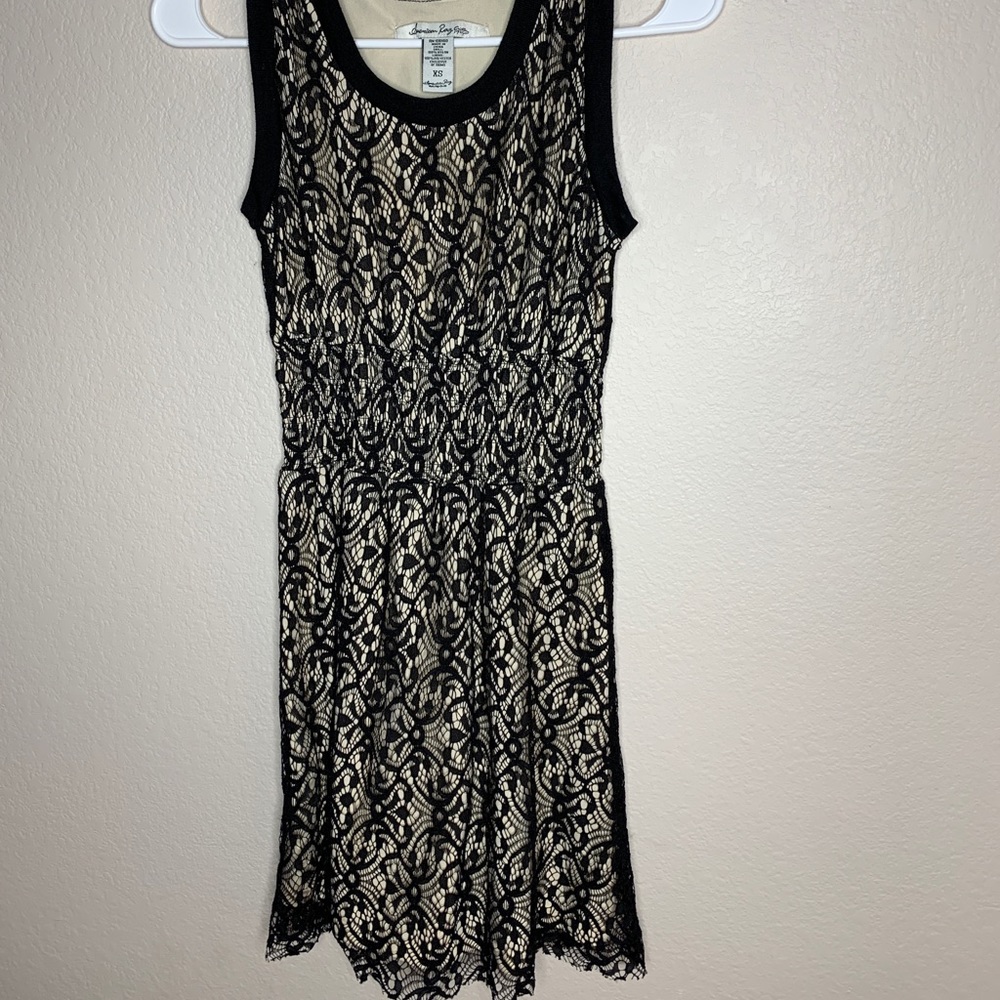 American rag Black and beige lace dress